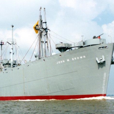 color image of the john w brown liberty ship in the 40s