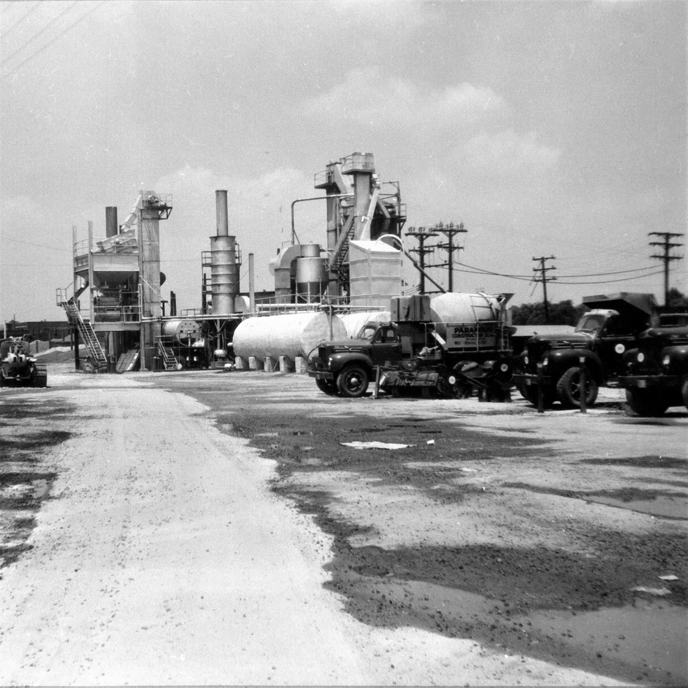 black and white photo of westport asphalt plant