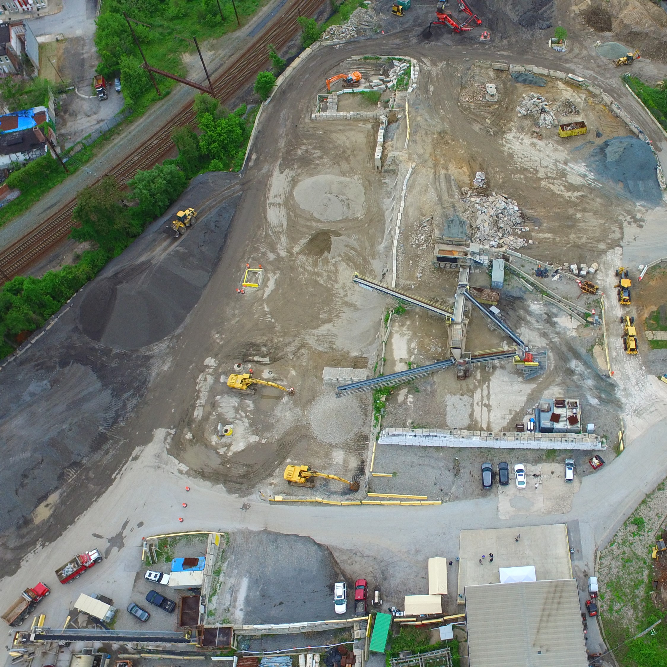 drone overhead shot of winchester recycling facility