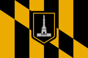 flag of baltimore with battle monument