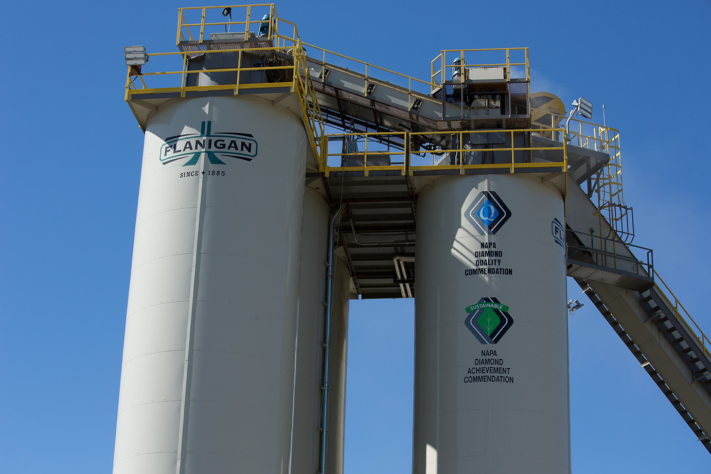 westport plant silos with napa quality commendation stickers