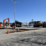 Image of a parking lot being excavated by Flanigan crews at the Maryland MVA